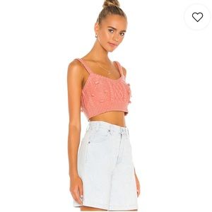 For Love & Lemons Florentina Sweater Tank in Rose